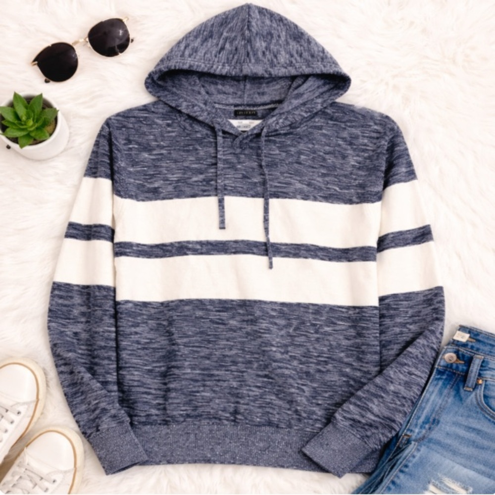 100% Cotton Striped Hoodie Sweater